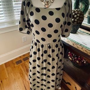 BRAND NEW Roolee Sage Green Black Polka Dot Dress Size Medium RETAILS FOR $44.